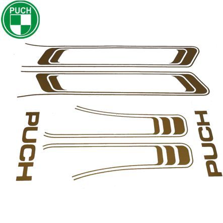 Klebersatz Tankabzug gold PUCH links/rechts vorn/hinten